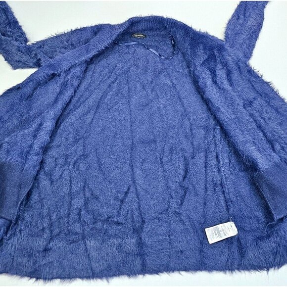 Banana Republic Size Small Women Nacy Faux Fur Long Sleeve Dual Pocket Cardigan - Picture 10 of 13